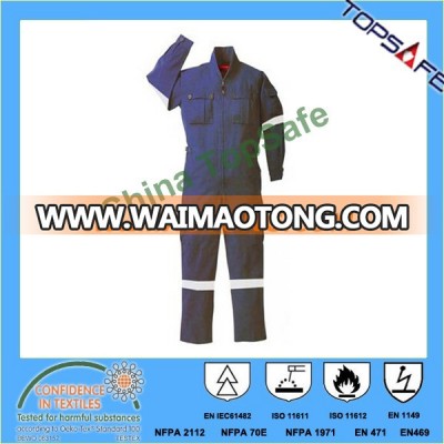 EN11611/EN11612/EN1149 Cotton Flame-retardant (chemical treatment) Fabric Suit