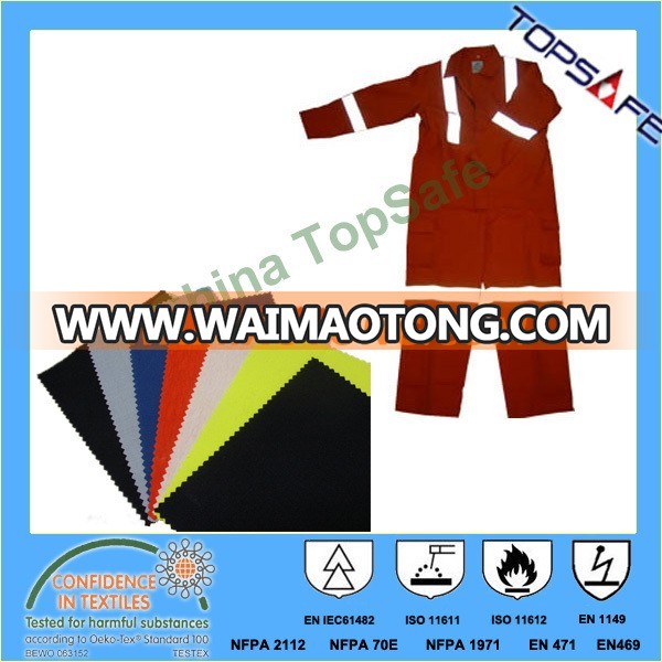 EN 11611 EN 11612 EN 1149 flame retardant Modacrylic Cotton Fabric for workwear and coverall